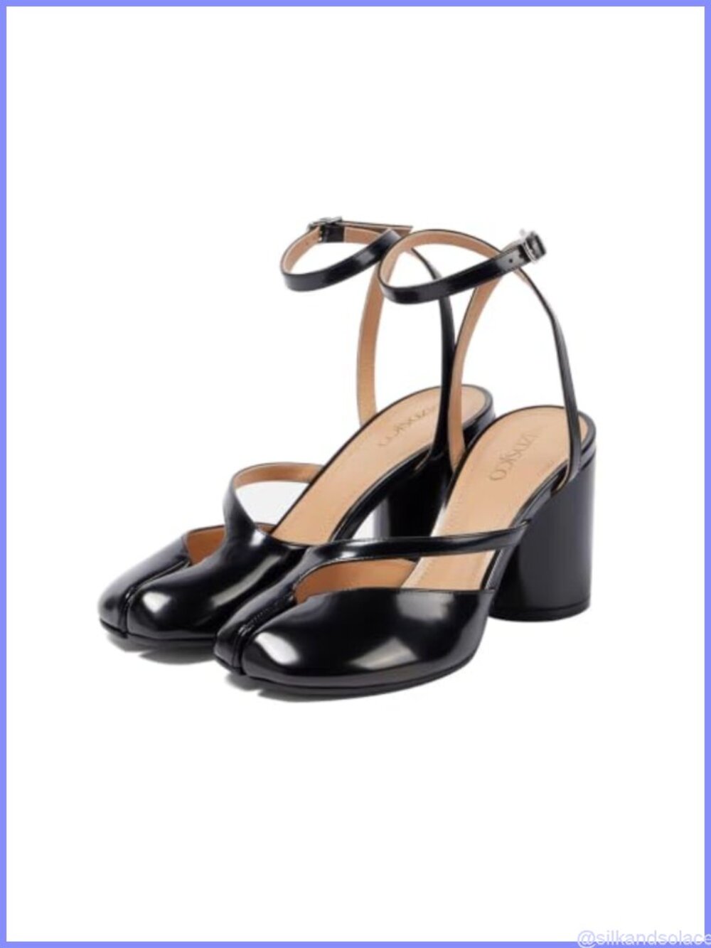 Women's Faux Leather Split Toe Block Heel Slingback Sandals